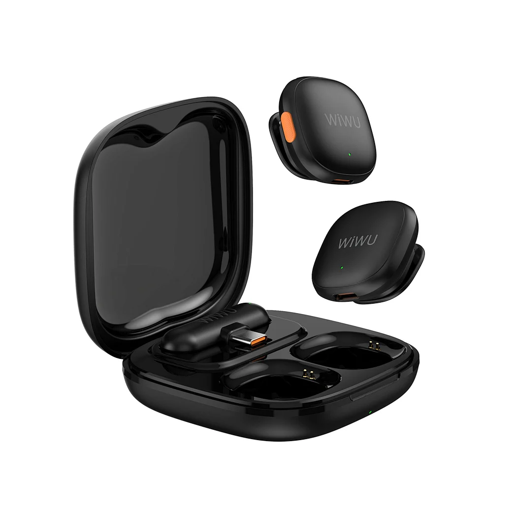 WIWU Wi-WM006 Duo Wireless Microphone AI Adaptive Noise Reduction - Black WIWU Wi-WM006 Duo Wireless Microphone AI Adaptive Noise Reduction - Black